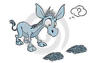 Buridanov donkey psychology term doubt cartoon