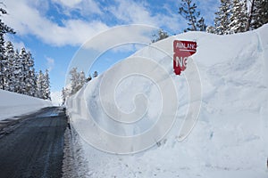 Buried Avalanche Sign in Snowy Walls