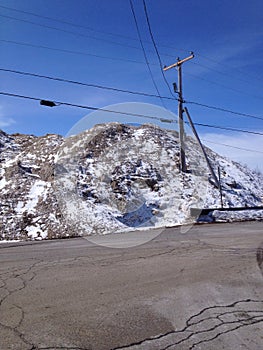 Buried telephone pole