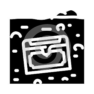 buried treasure glyph icon vector illustration