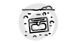 buried treasure line icon animation