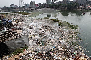 Buriganga river pollution at Dhaka