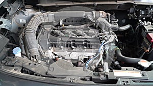 Buriram Thailand , 22 January 2024 , car engine room Swift GL max 2020 vechicle transportation.