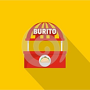 Burito selling icon, flat style. photo
