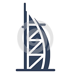 burj al arab, dubai Isolated Vector Icon which can be easily edit or modified.