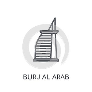 Burj al arab linear icon. Modern outline Burj al arab logo conce
