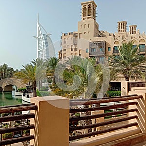 Burj Arab hotel from souk Dubai  UAE