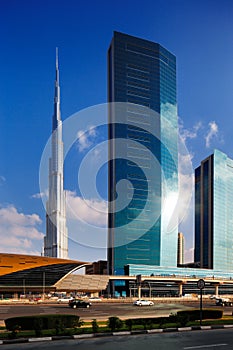 Burj Khalifa as seen from Sheikh Zayed Road in Dubai, UAE