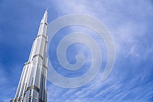 Burj Khalifa in Dubai. The tallest architectural skyscraper in the UAE and the World.