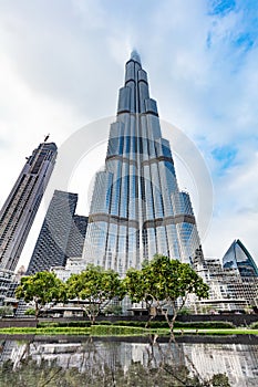 Burj Khalifa highrise in Dubai UAE