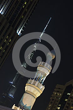 Burj Khalifa and minaret photo