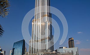 Burj Khalifa Skyscraper in the center of Dubai