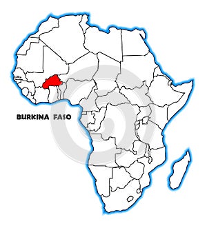 Burkina Faso Africa Map