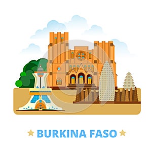 Burkina Faso country design template Flat cartoon