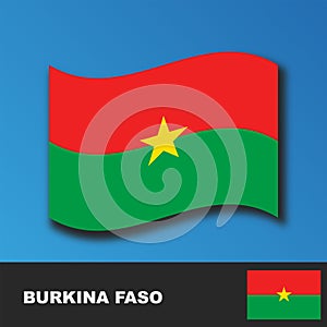 Burkina Faso Flag distorted by the wind