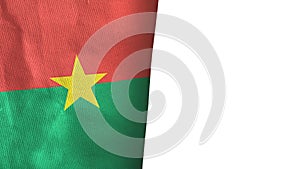 Burkina Faso flag isolated on white with copyspace