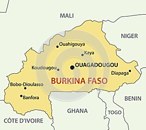 Burkina Faso - map of country - vector