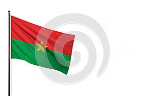 Burkina faso national flag on white background.