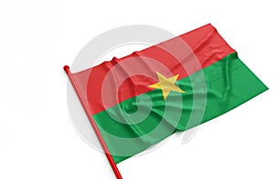 Burkina faso national flag on white background.