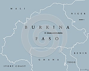 Burkina Faso political map