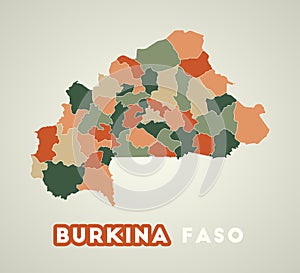 Burkina Faso poster in retro style.
