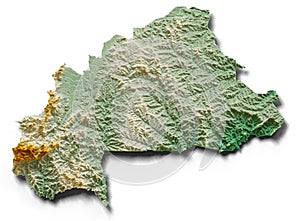 Burkina Faso relief map