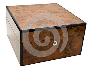 Burl wood box with lock