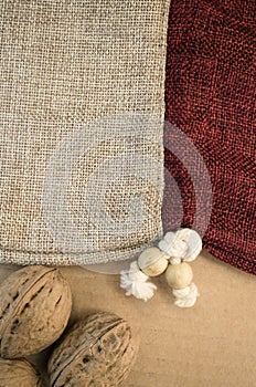 burlap bag close up