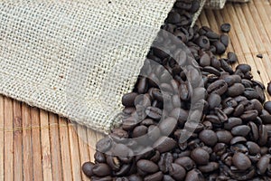 Burlap Bag of Coffee Beans