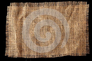 Burlap on black background