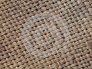 Burlap close-up. Background with a burlap texture. Vintage High-Resolution Jute Canvas With A Wrinkled Grunge Texture