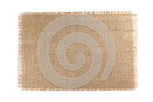 Burlap Fabric isolated on white background