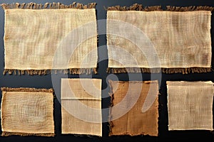 Burlap Fabric Label Pieces, Rustic Hessian Patch Torn Sack Cloth