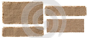 Burlap Fabric Label Pieces, Rustic Hessian Patch Torn Sack Cloth