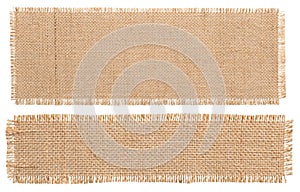 Burlap Fabric Patch Piece, Rustic Hessian Sack Cloth Isolated