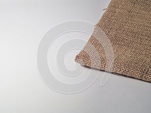 burlap fabric on a white background