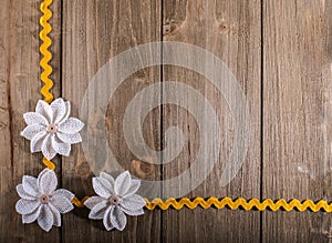 Burlap Flowers Corner