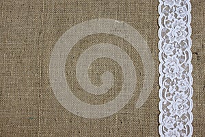 Burlap and lace texture