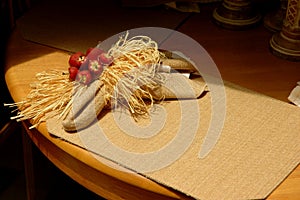 Burlap place setting