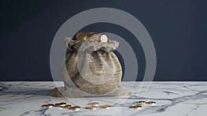 The bag of gold coins.AI generated image