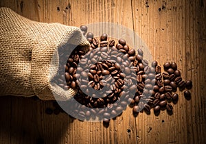 Sack's coarse texture contrasts with the smooth, glossy appearance of the