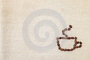 Burlap Sackcloth Canvas and Coffee Beans Photo Background. Copy