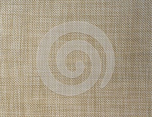 Burlap Sackcloth Textured Background. Woven Fabric Crisscross String Threads, Sack Grid Pattern. Beige Rough Natural Cloth