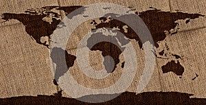 Burlap World Map