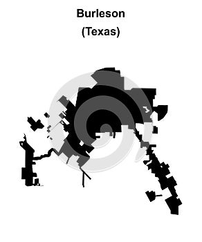Burleson outline map
