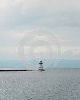 Burlington Breakwater North Lighthouse, on Lake Champlain, in Burlington, Vermont