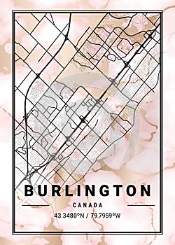 Burlington - Canada Daphne Marble Map