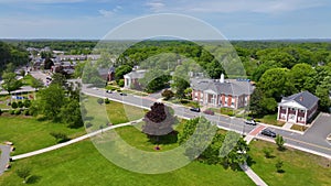 Burlington historic town center aerial view, MA, USA