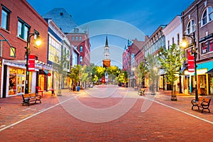 Burlington, Vermont, USA at Church Street Marketplace