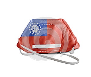 Burma flag on anti pollution mask medical protection